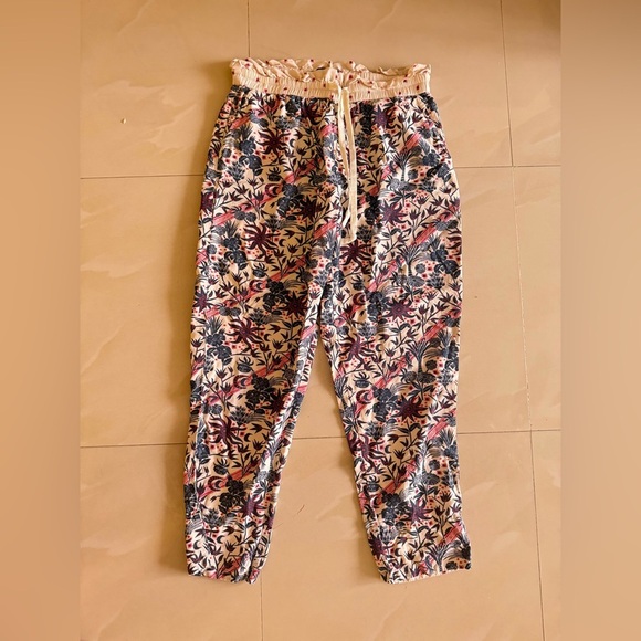 Scotch & Soda Floral Print Track Pants, Size L elastic Waist tie pull on - Picture 16 of 16